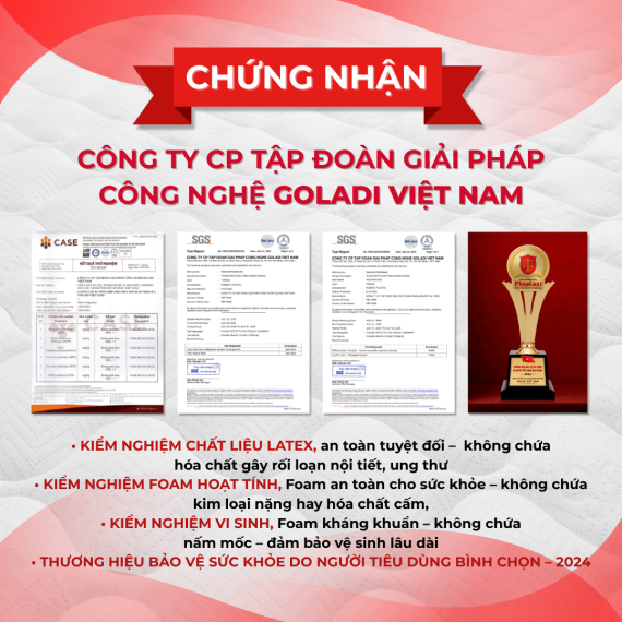 (10cm) Nệm DIAMOND Than Hoạt Tính Kháng Khuẩn